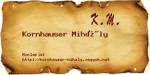 Kornhauser Mihály névjegykártya